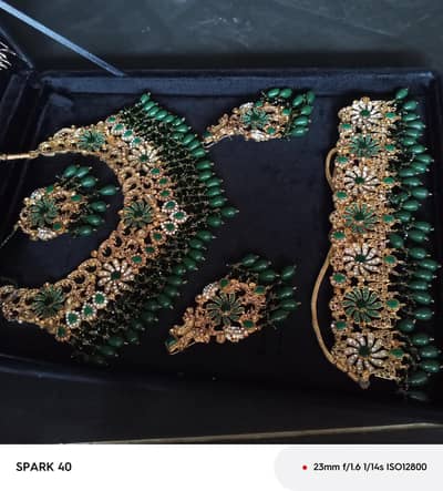 Heavy Green Mehndi Bridal Jewellery Set – 2 Necklaces