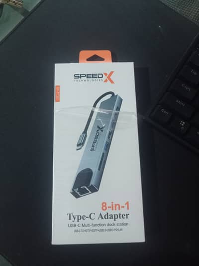 Speed-X 8-in-1 Type-C Multi-Function Adapter Hub (Brand New Box Pack)