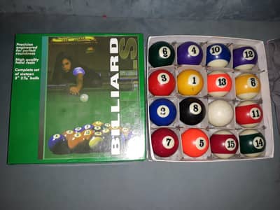 16 billiard balls set with box