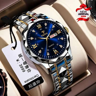 Trové Luxury Men’s Watch – Blue Dial | Day & Date