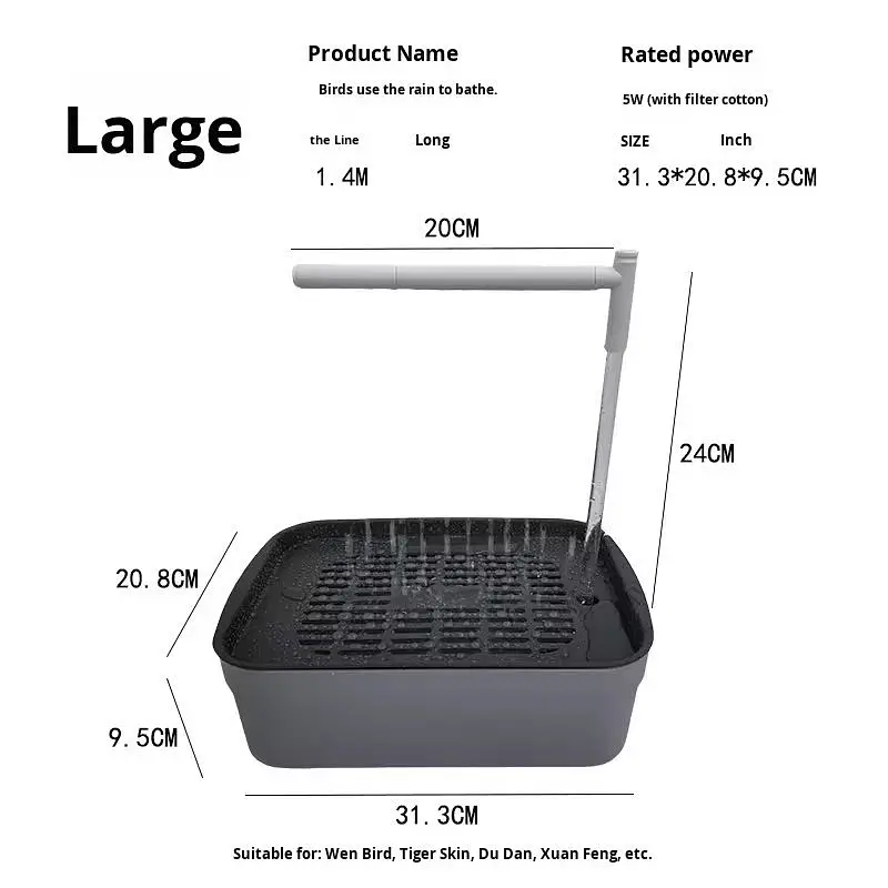 Bath Shower Parrot - Bird Bathing Basin with Automatic Circulation — photo 3