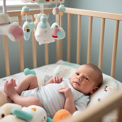 Mini wooden baby bed