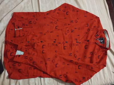 US polo style red printed shirt large