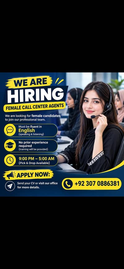 Call Center Agents Required | Female Jobs | Night Shift USA