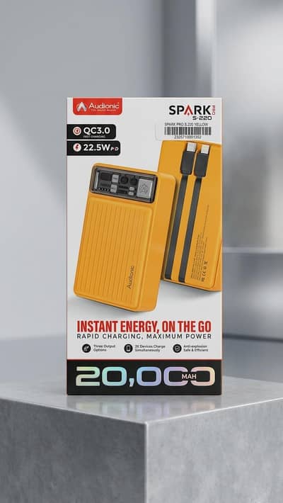 Audionic Spark Pro S220 20000mAh Power Bank | Fast Charging | Original