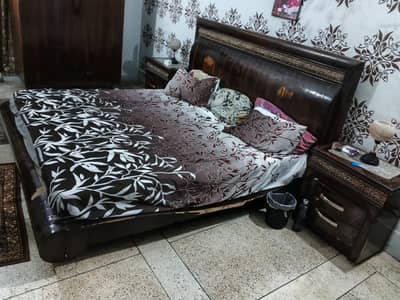 Bed with mattress foam. .