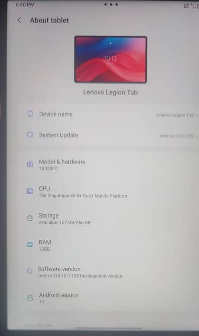 Lenovo Legion Tab 12/256 pubg120fps