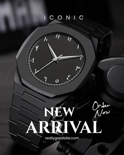 Men's Black Quartz Watch Lightweight Casual Wear