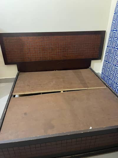 Bed with side table