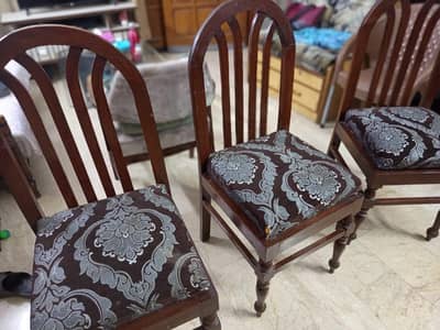 Set of 6 Solid Sheesham Wood Dining Chairs in Matching Design