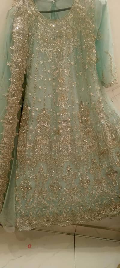 Gorgeous Sky Blue Fancy Net Maxi – Heavy Embroidered Work