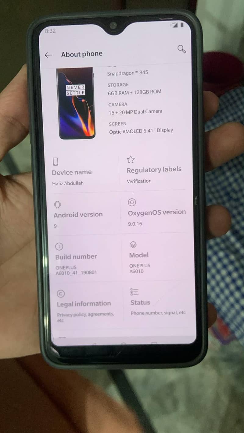 One Plus 6T 7