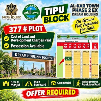 3 Marla On-Ground plot Al kabir town phase 2 ( Ex dream housing)