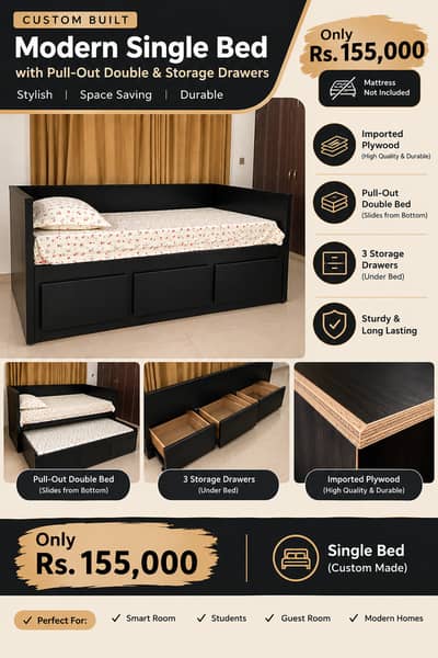 Single Bed with Pull-Out Double Bed