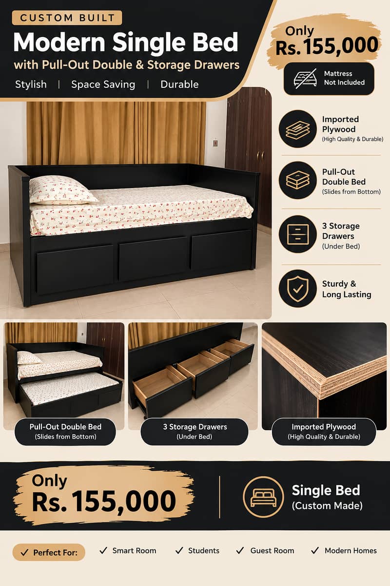 Single Bed with Pull-Out Double Bed 0