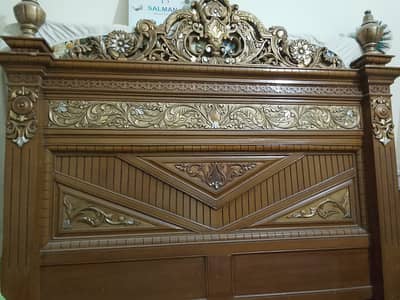 Original Chiniot Wooden Bed Set with Dressing & Sofa Set