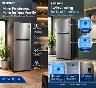 Samsung RT50 Inverter Refrigerator twin cooling – Like New