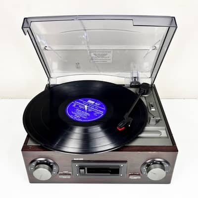 Sansui 4-in-1 Wooden Stereo Music Centre | Turntable, Cassette, Radio