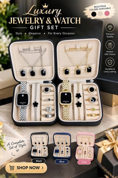 Pack of 8PCS Women's Trendy Gift Choice For Girls And Women Watch Set