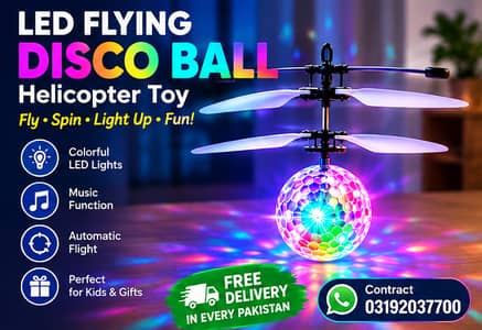 Flying Ball Helicopter Toy with Colorful LED Lights – Kids Gift
