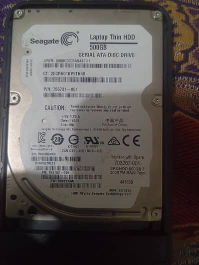 Laptop Hard Drive HDD 500GB
