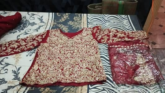 designer red bridal heavy work lengha