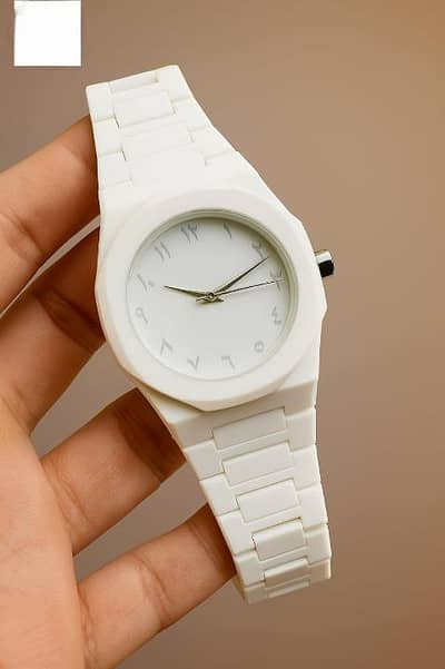 Full White Aura Watch Stylish Design Compact Build Perfect