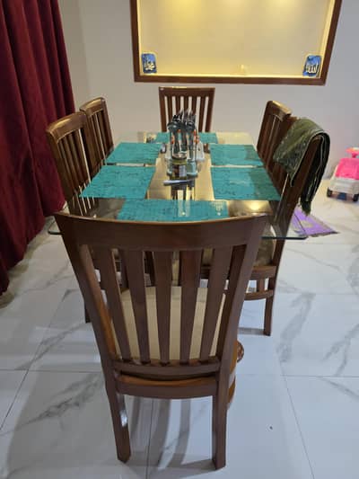 6 Seater Dining Table | Glass Top”