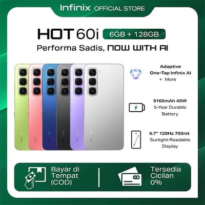 Infinix Hot 60i 6+6 128 Gb Silver titanium