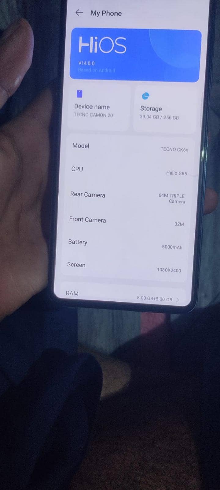 Tecno CAMON 20 7