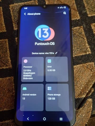 Vivo Y51s Ram 8gb storage 128gb dual sim