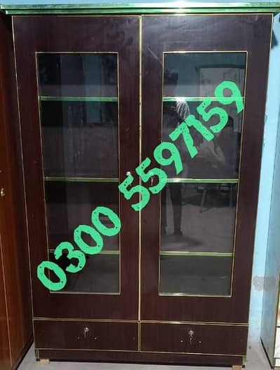 showcase 2 door, crockery almari, wardrobe, book shelf, home furniture