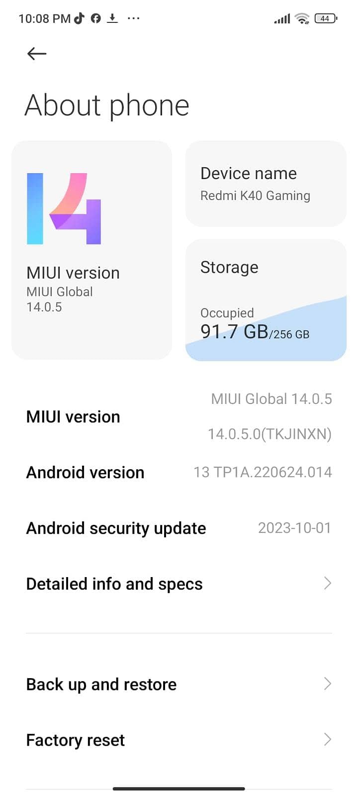 Redmi k40 6