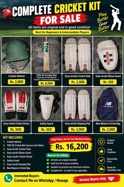  Complete Cricket Kit For Sale – TON SS + Gray-Nicolls + New Balanc