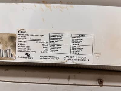 Haier 1.5 Ton inverter