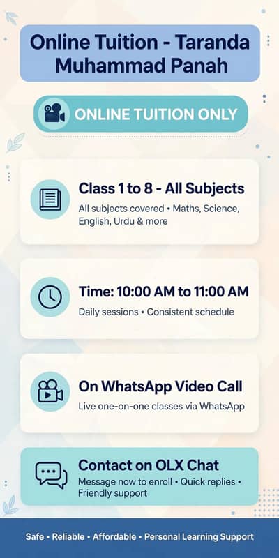 Home Tutor Available - Class 1 to 8 - Female Tutor