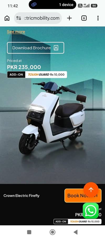 Crown Fairly Electric Scooty for sale