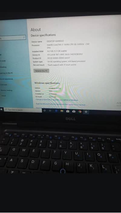 Dell latitude E7450 touch n type