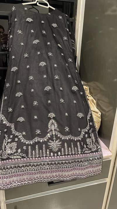 3 piece stitched Black suit brand baroque