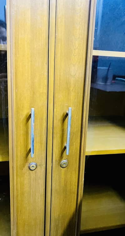 Solid Wood 2 Door Crockery Cabinet with Drawers - Hand Painted Top
