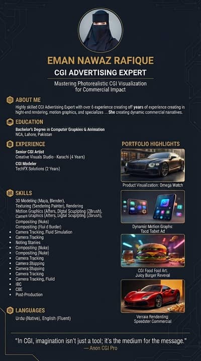 Profesional CGI Advertising & 3D Motion Graphics Expert