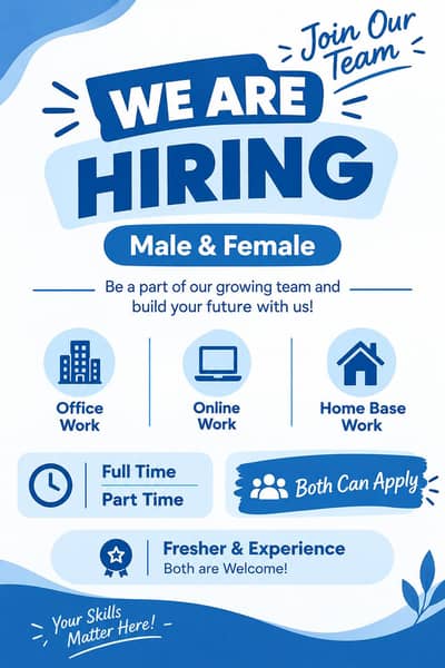 we are hirring lahore staff   for office and online work