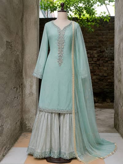 Embroidered Silk Chiffon 3-Piece Stitched Suit