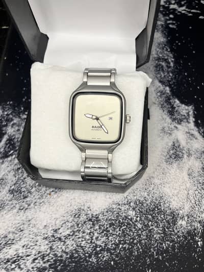 RADO Automatic Square Dial Silver Watch – Premium Look