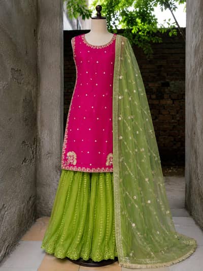 Embroidered Silk Chiffon 3-Piece Stitched Suit