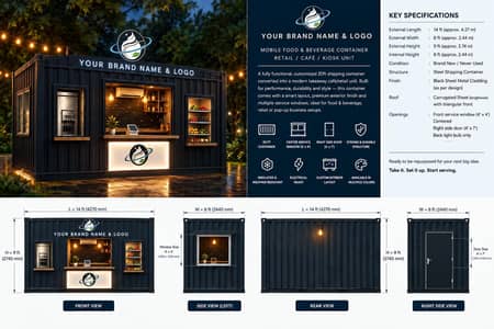 Brand New Custom Cafe / Food Container (Modern kiosk)