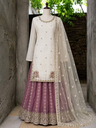 Embroidered Silk Chiffon 3-Piece Stitched Suit