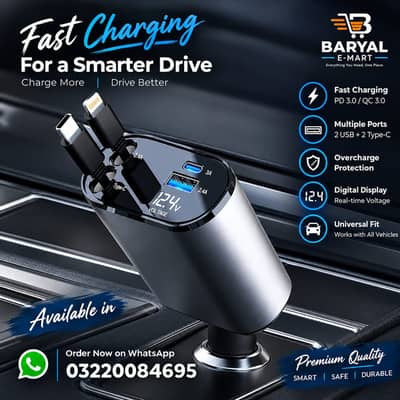 Car Charging Adapter Pack 4 in 1