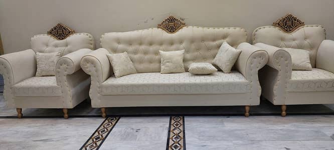Sofa Set 7 seater solid wood structure new condition never used