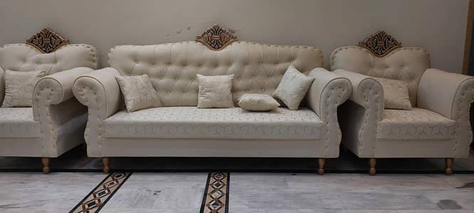 Sofa Set 7 seater solid wood structure new condition never used